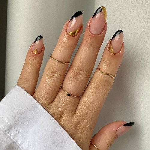 Black Tips with Gold Accent