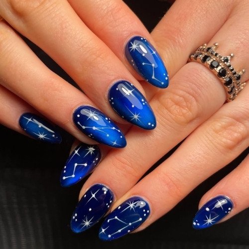 Celestial Blue Nails