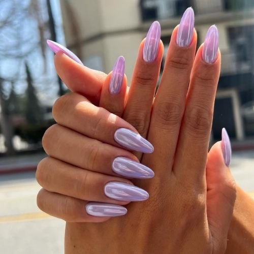 Chrome Almond Nails