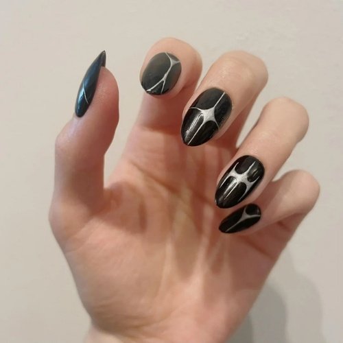 Chrome Swirl Nails