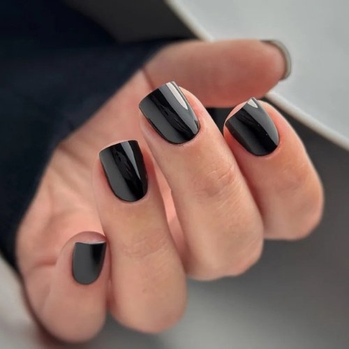 Classic Black Gloss Nails