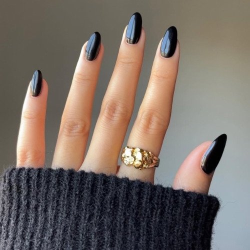 Glossy Black Nails