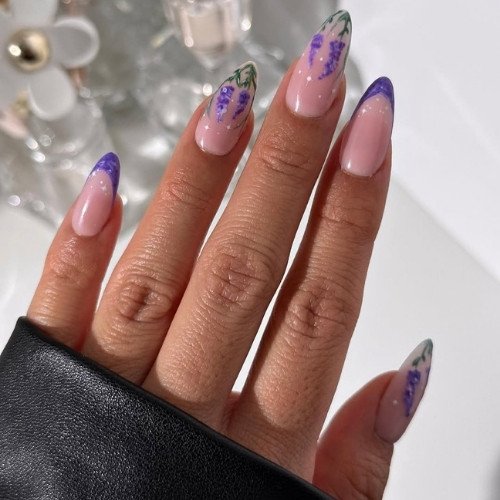Lavender Floral Nails