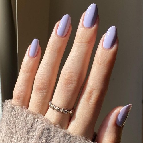 Muted Lavender Almond Nails