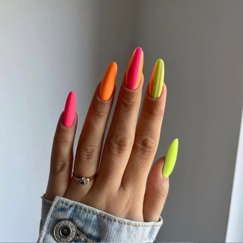 Neon Mix Nails