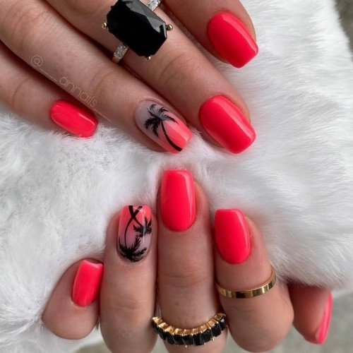 Neon Palm Beach Nails