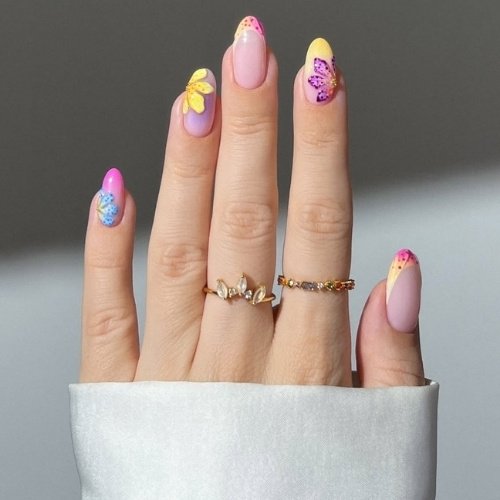 Pastel Butterfly Garden Nails