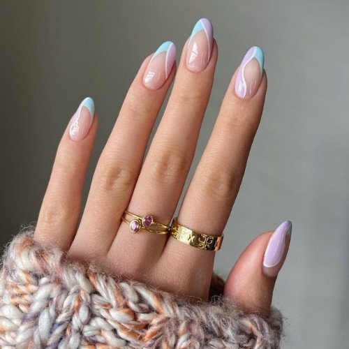 Pastel Wave French Nails