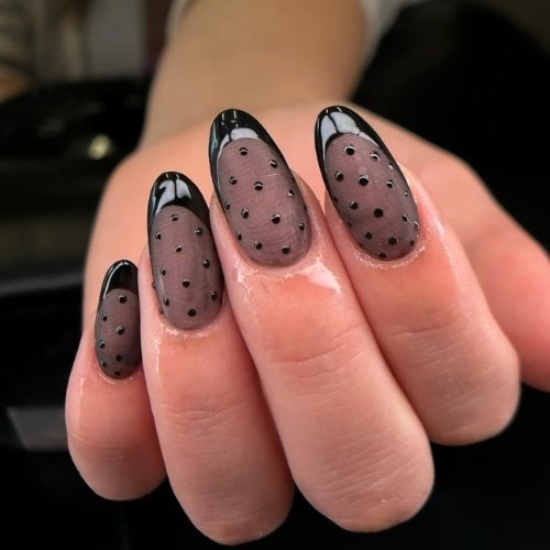 Polka Dot Sheer Nails