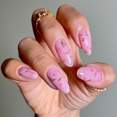 Soft Rose Petal Nails