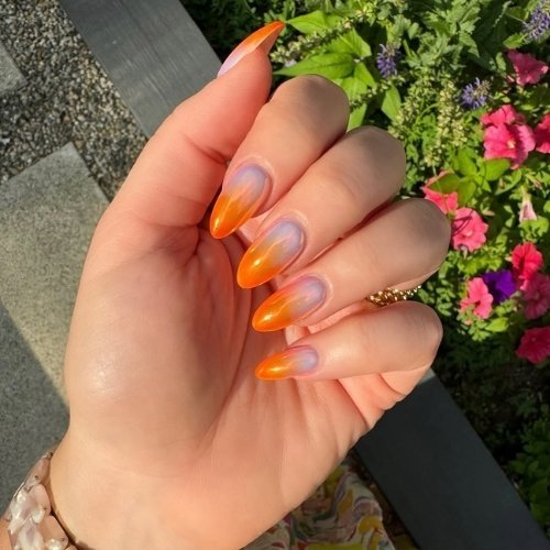 Sunset Glow Beach Nails
