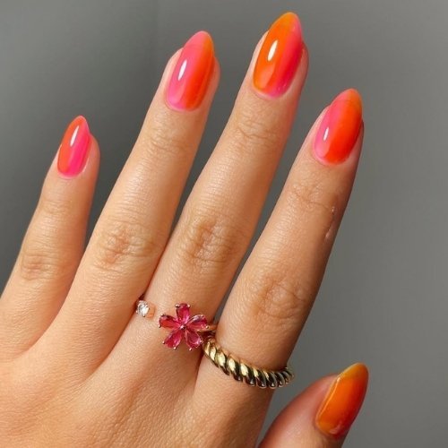 Sunset Glow Ombre Nails