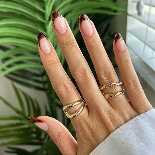Tortoiseshell Tip Nails