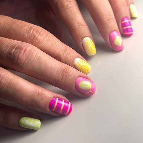 Tropical Citrus Pop Nails