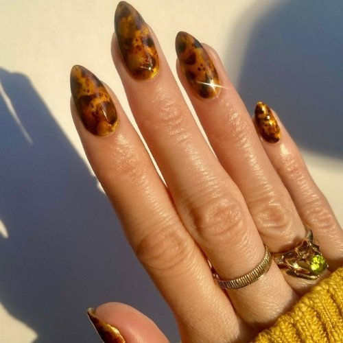 Amber Tortoise Nails