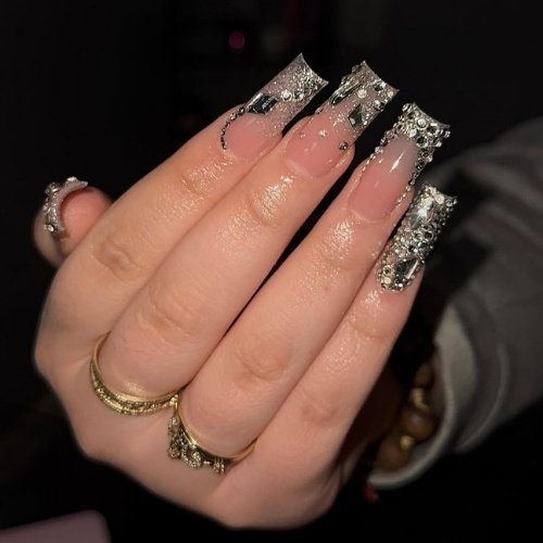 Crystal Edge Prom Nails