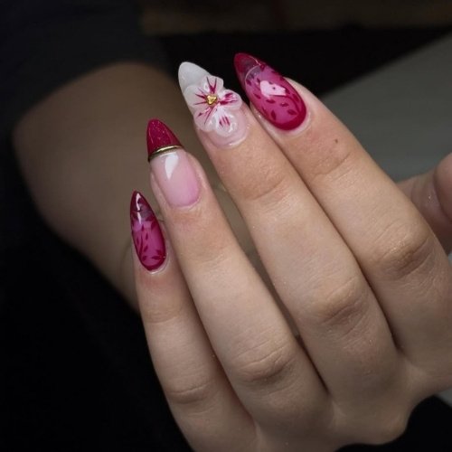 Red Floral Accent